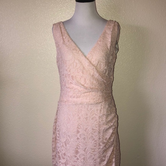 Bill levkoff‎ women’s lace blush pink bridesmaid gown - Picture 2 of 7